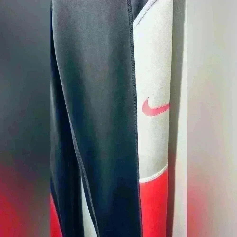 Nike Dri-Fit Tight Fit Leggings, Girls Size XL, Black with Pink & White Panels - Picture 4 of 10
